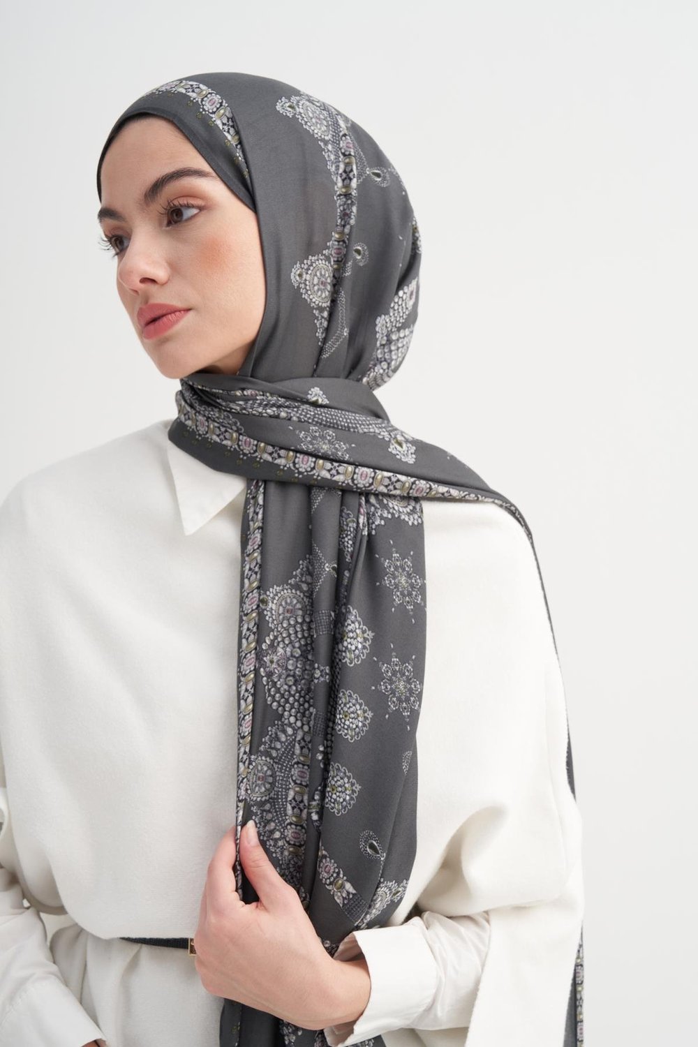 Nova İncira Viskon Şal Antrasit