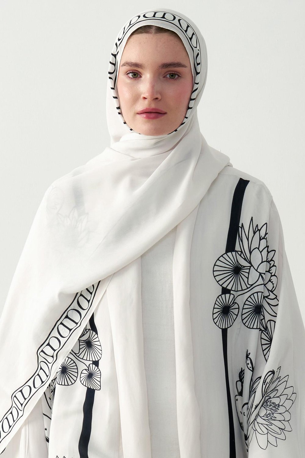 Desert C Monogram Floş Şal Ekru