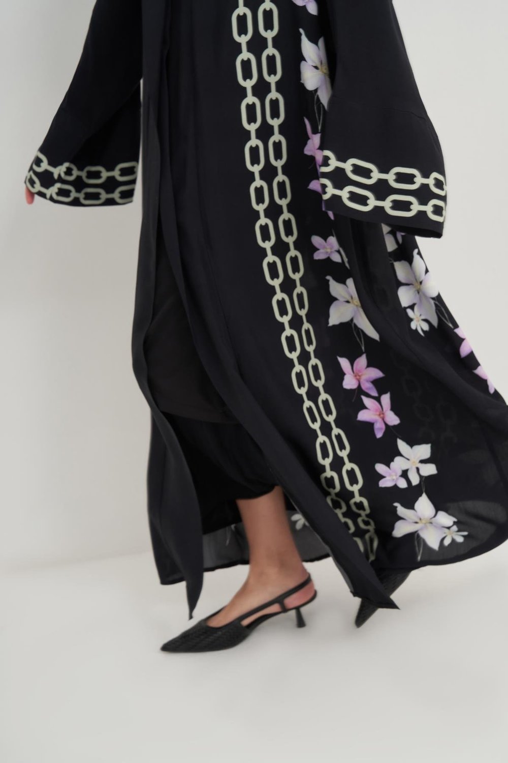 Nora Premium Floş Abaya Siyah