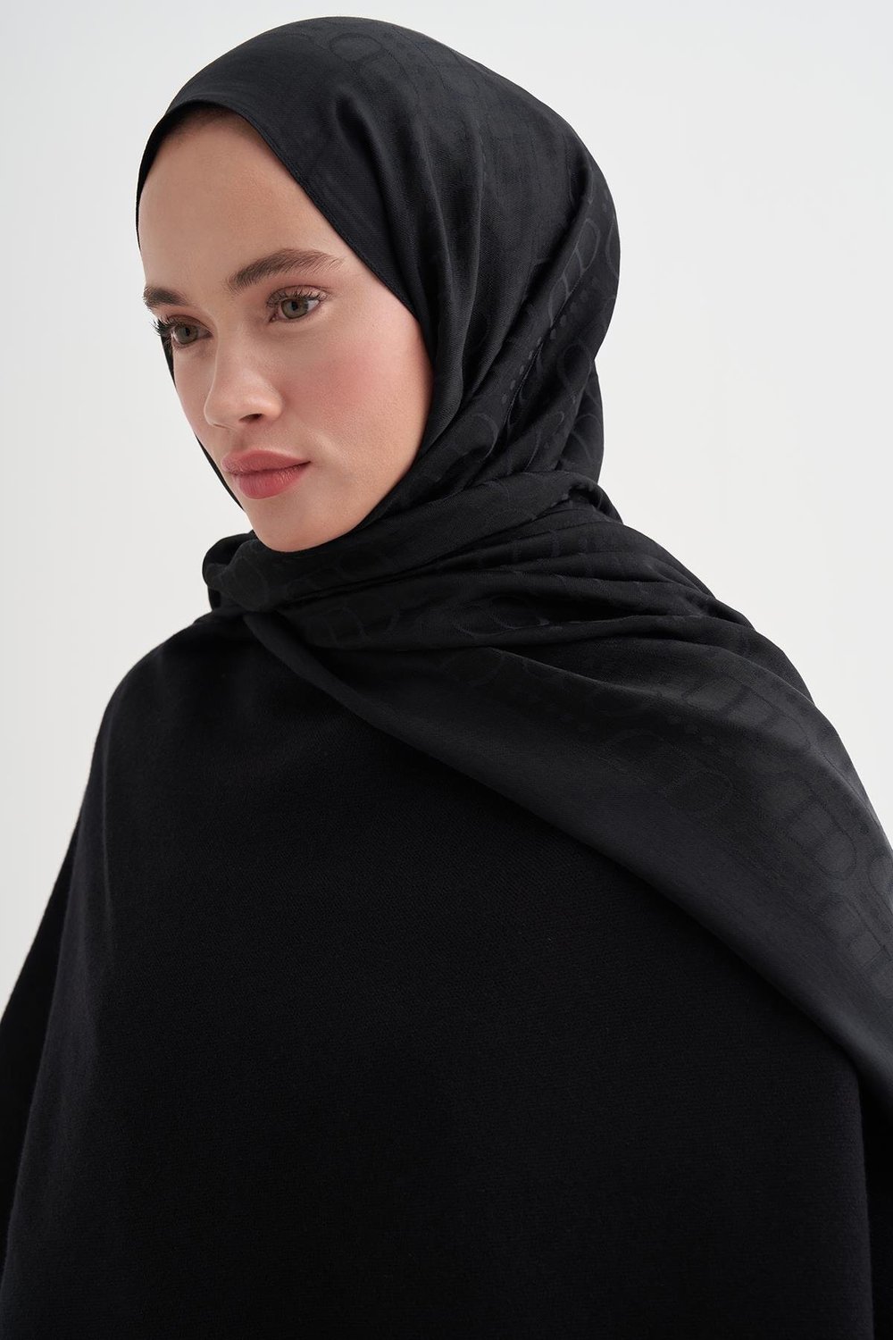 Luxe Desen Liora Pamuk Şal Siyah