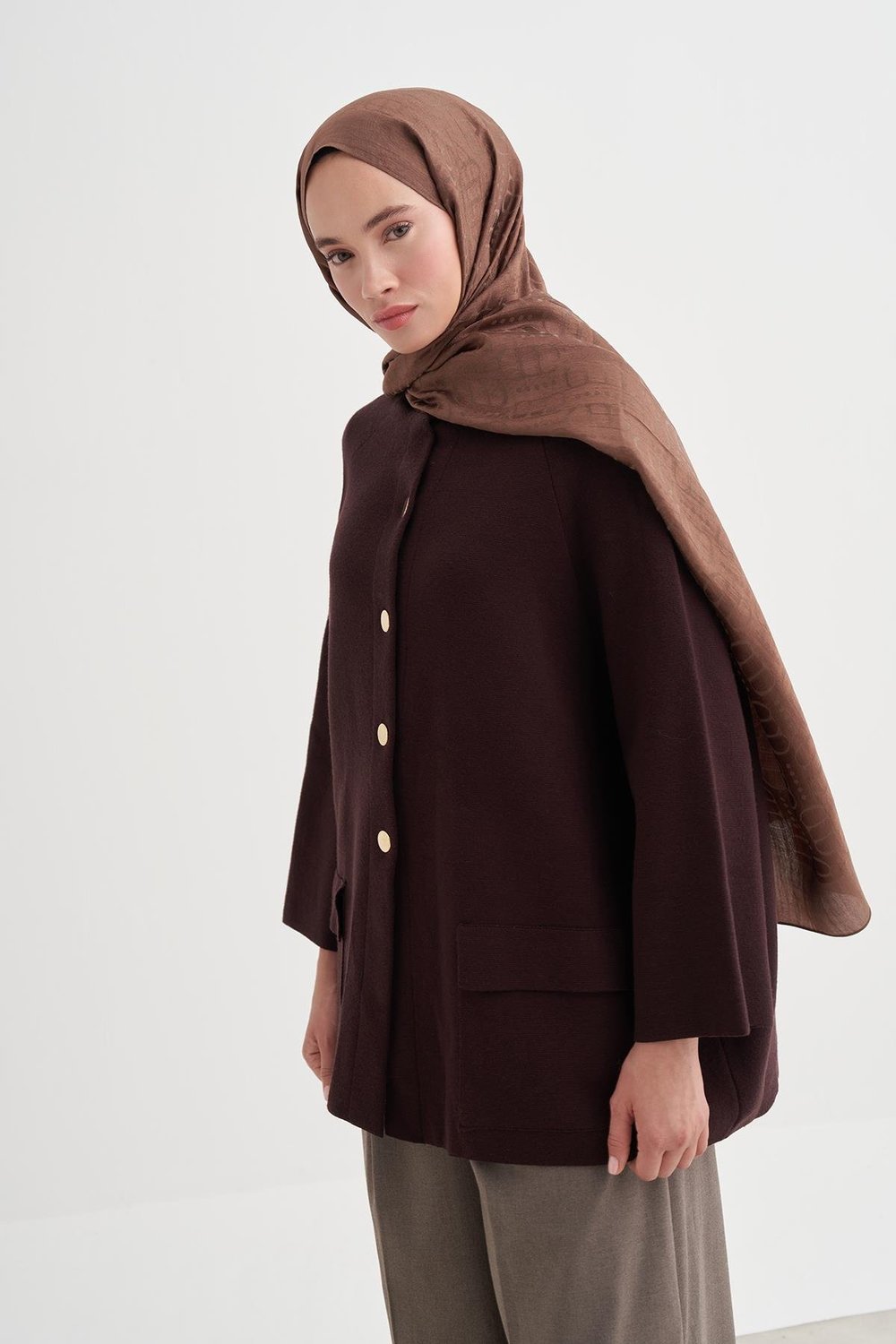 Luxe Desen Liora Pamuk Şal Toprak