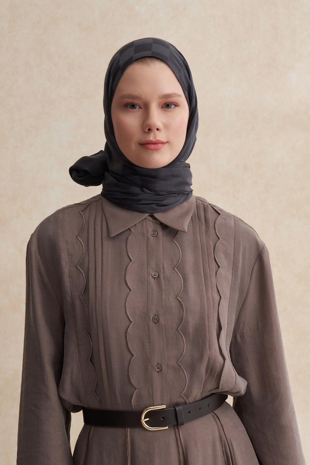 Dama Jakar İtalyan İpekli Şal Antrasit