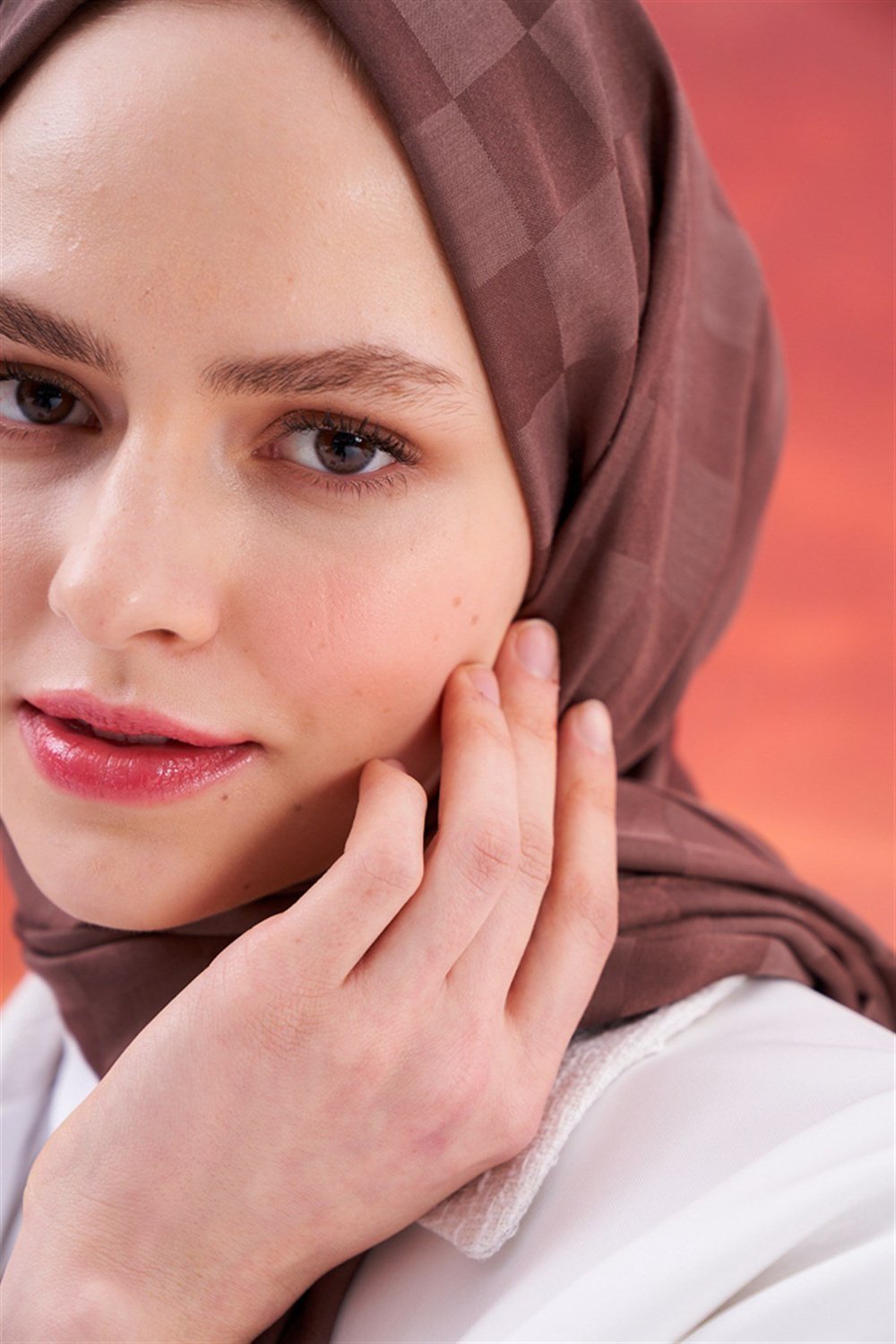 Dama Jakar İtalyan İpekli Şal Soft Kahve