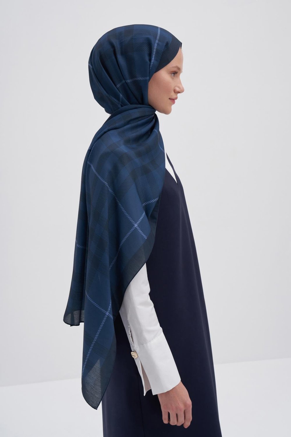 Echo Pamuk Şal Cuadros Mavi