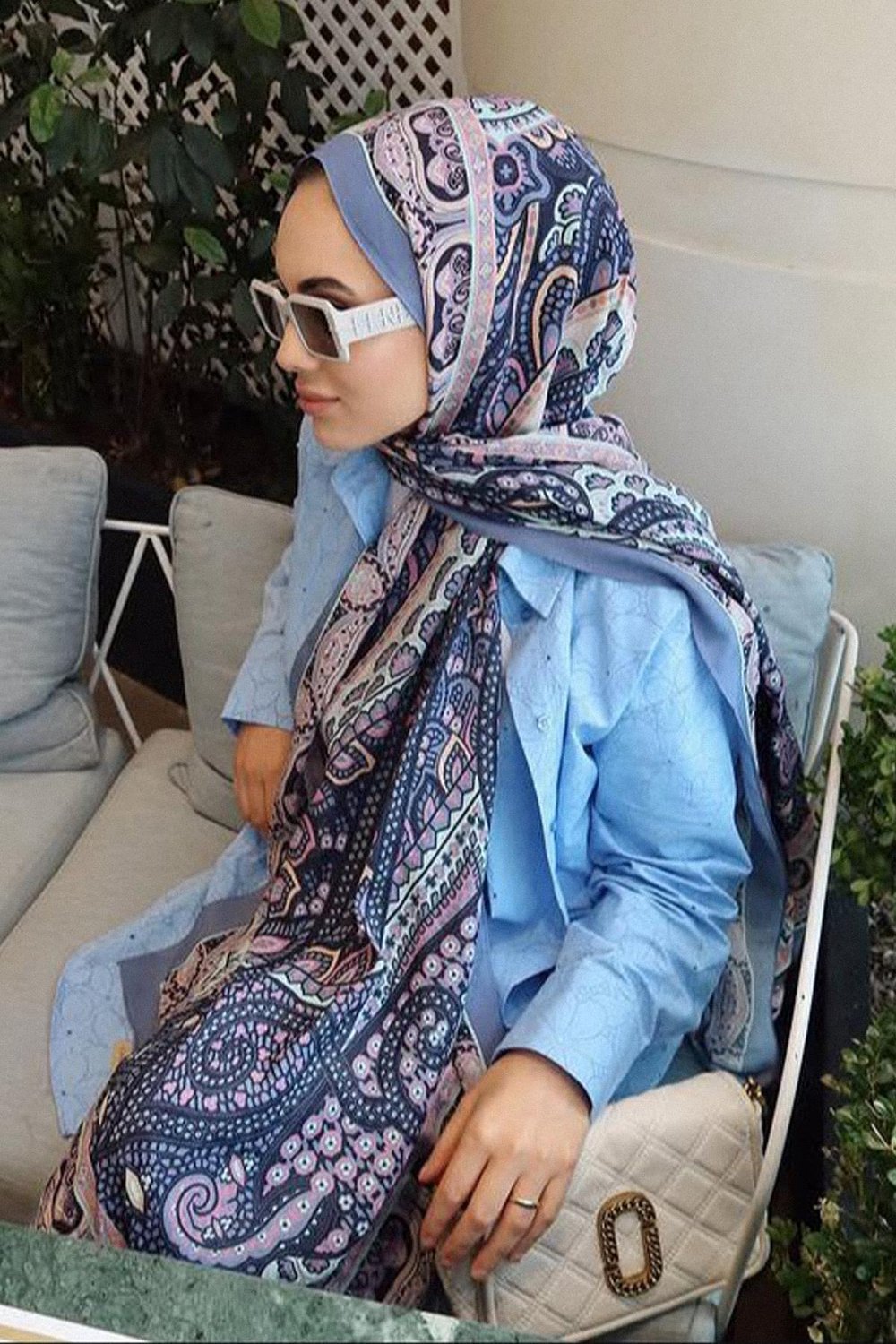 Mervenur Akyüzün Tercihi Olea Lila Nilla Pamuklu Şal