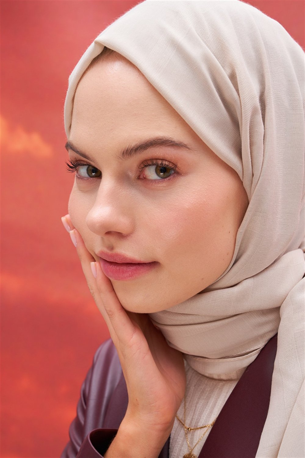 Kare Desen Modal Jakar Şal Camel