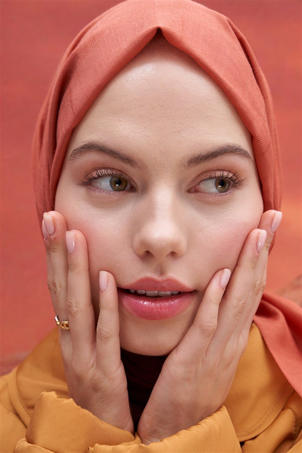 Kare Desen Modal Jakar Şal Kiremit