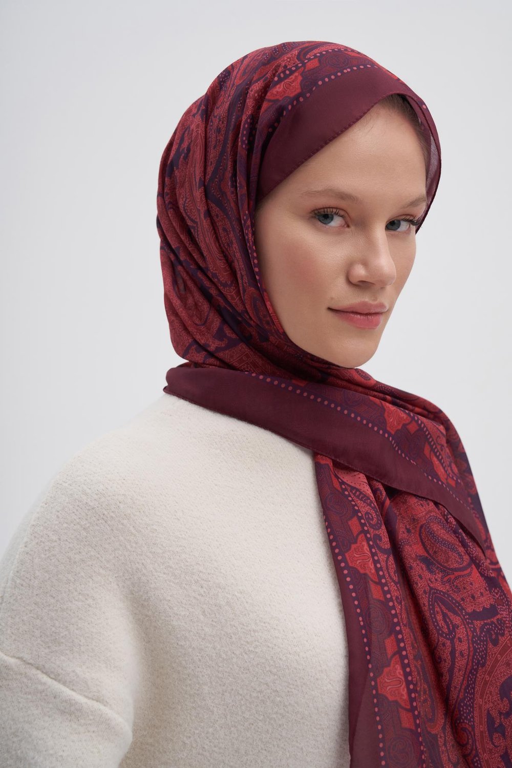 Marni Bordo Nilla Pamuklu Şal