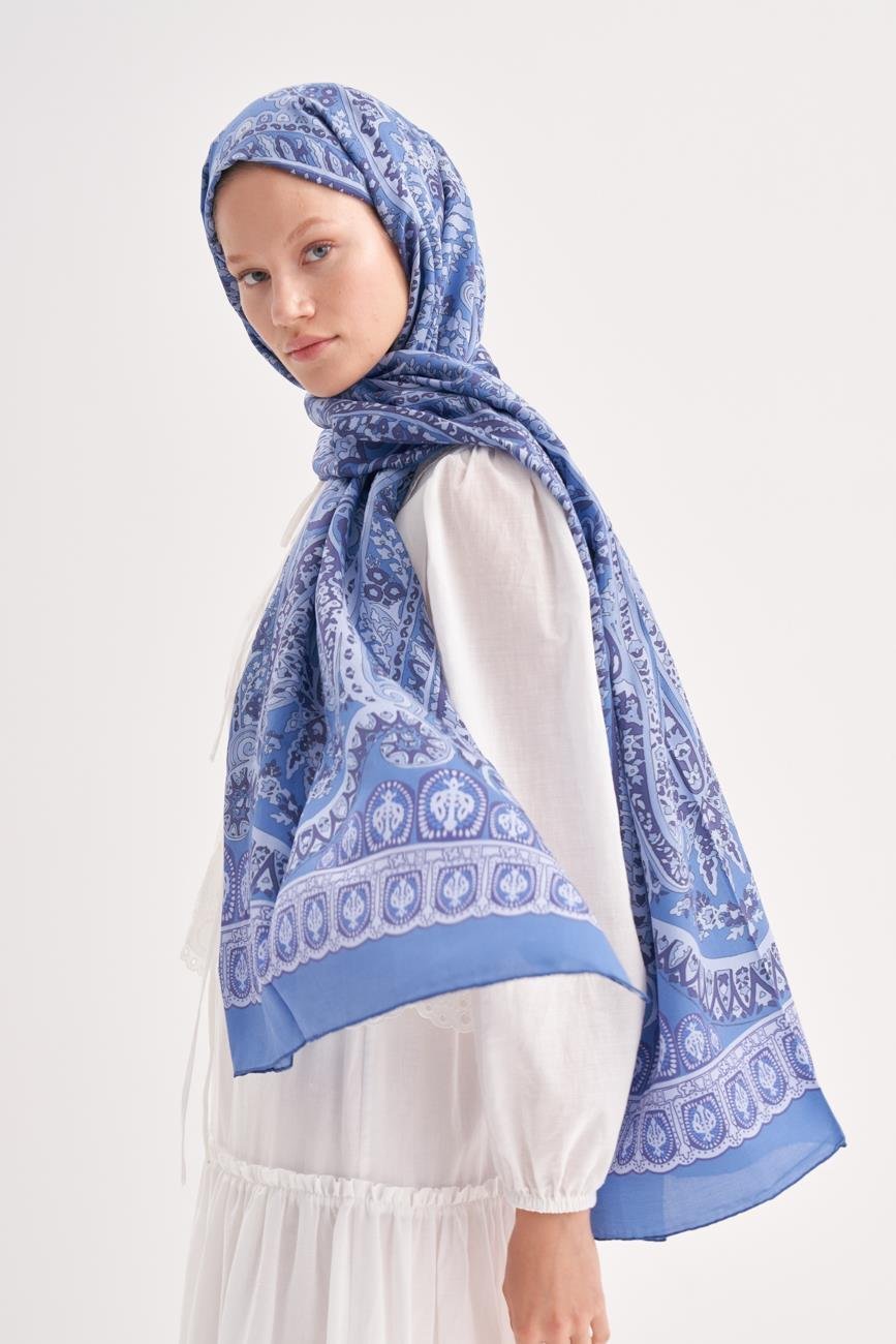 Night İndigo Comfy İpek Şal