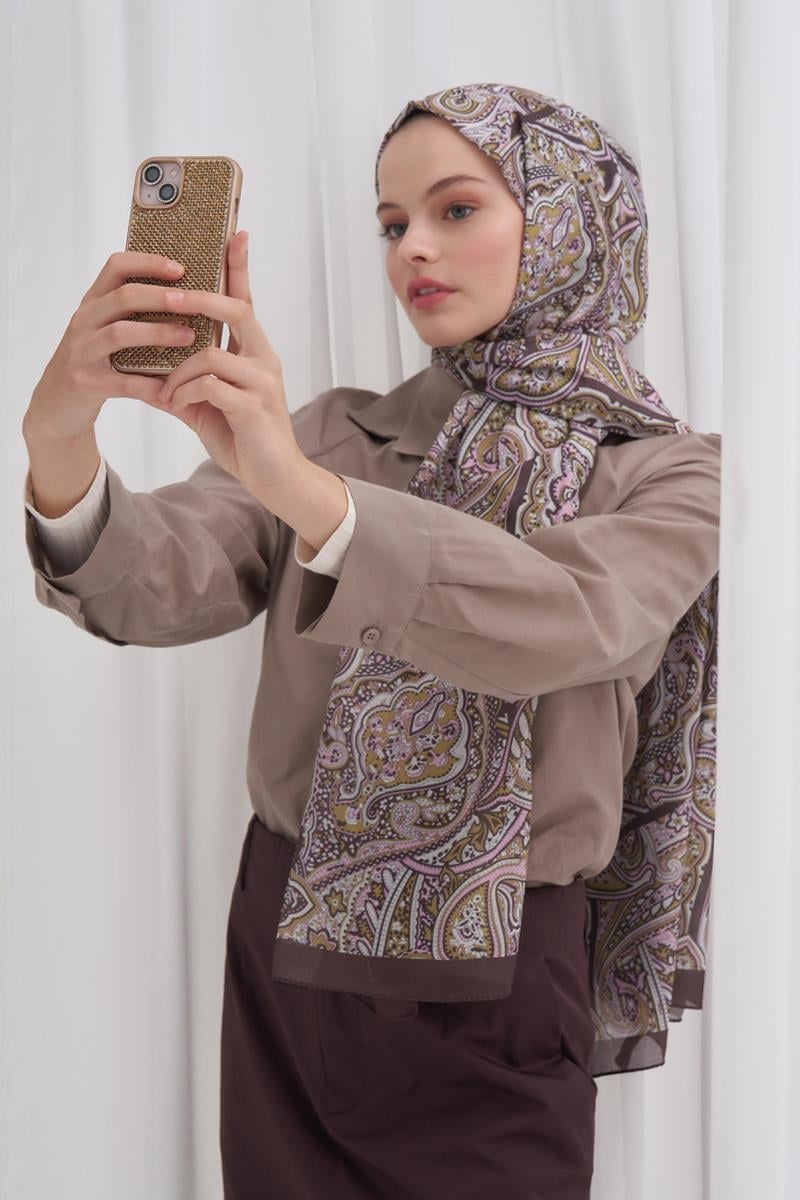 Nilla Pamuklu Şal Ephesus Kahverengi