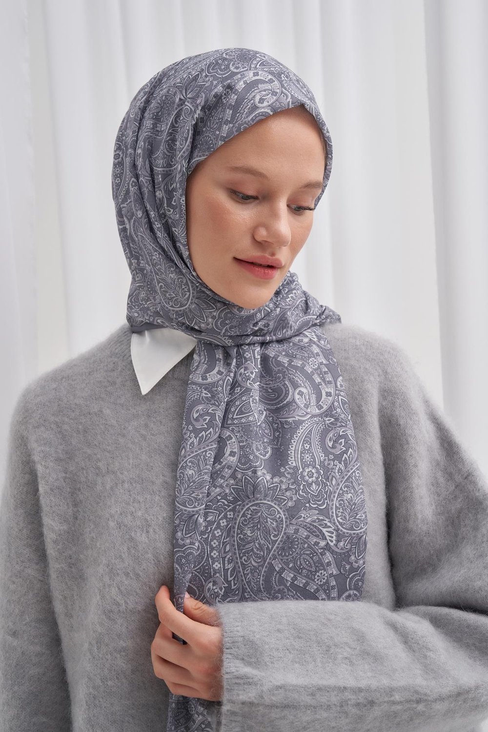 Nilla Pamuklu Şal Mirage Gri