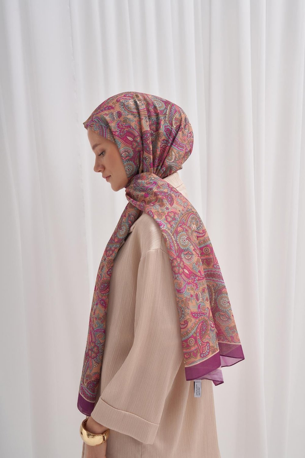 Nilla Pamuklu Şal Nair Mürdüm