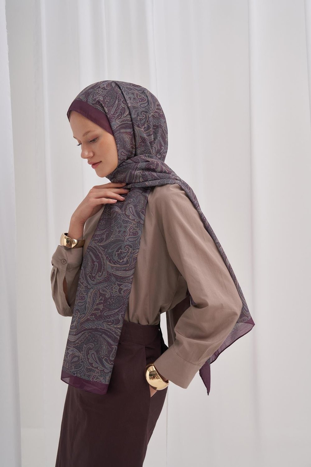 Nilla Pamuklu Şal Shades Kızıl