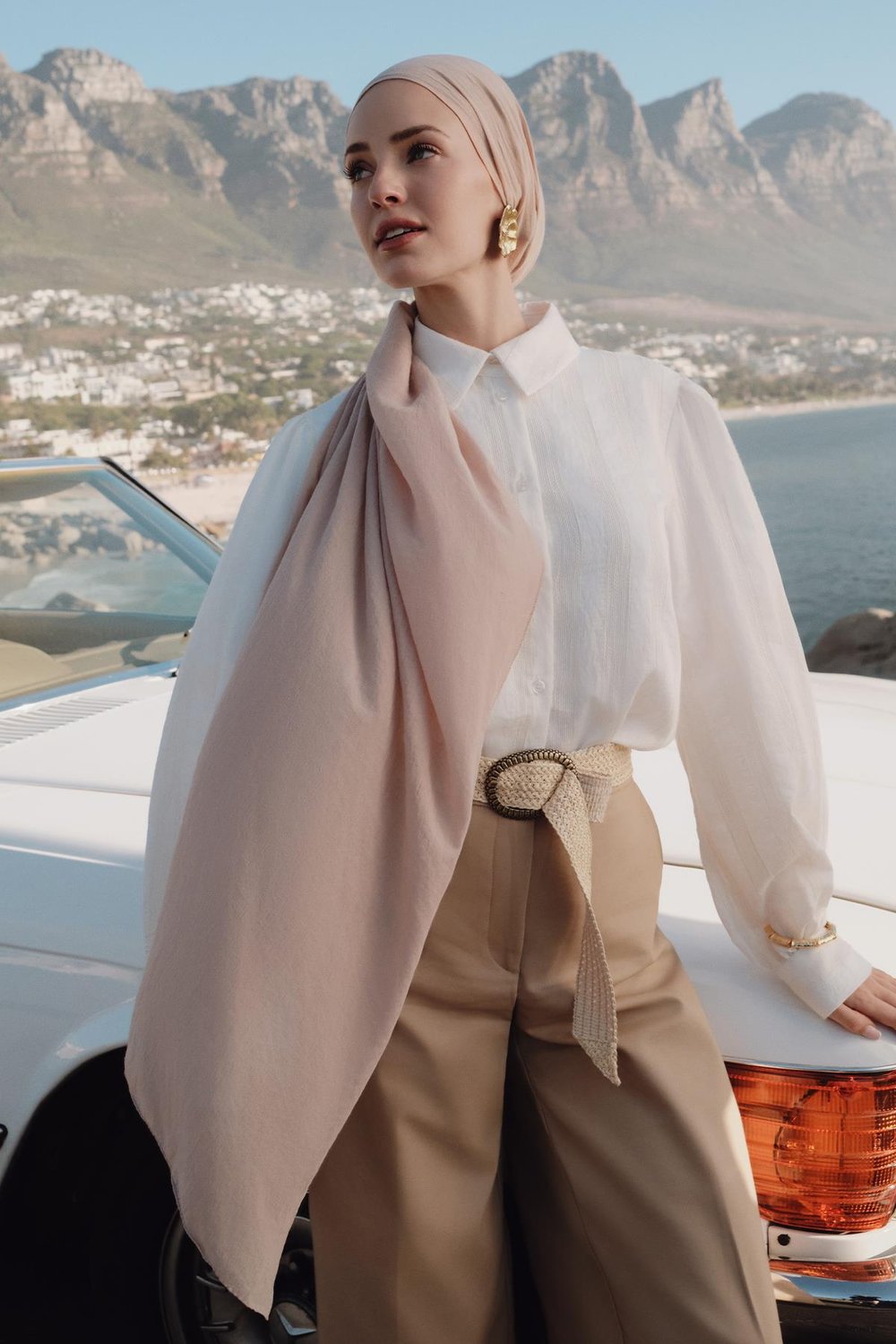 Organik  Kırışık  Şal Krem