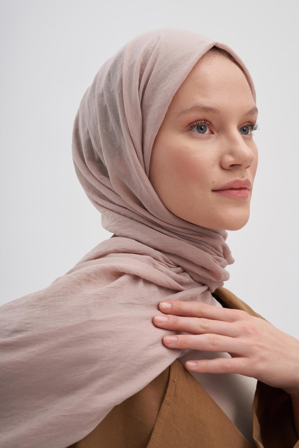 Organik  Kırışık  Şal Krem