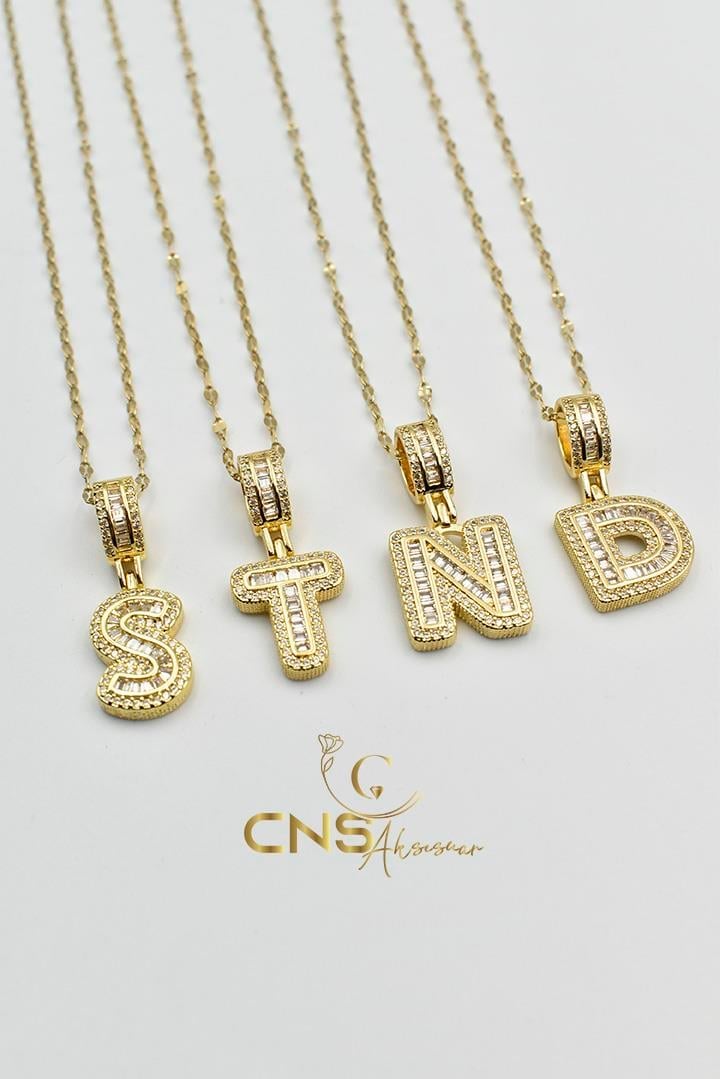 14K Balon Harf Kolye