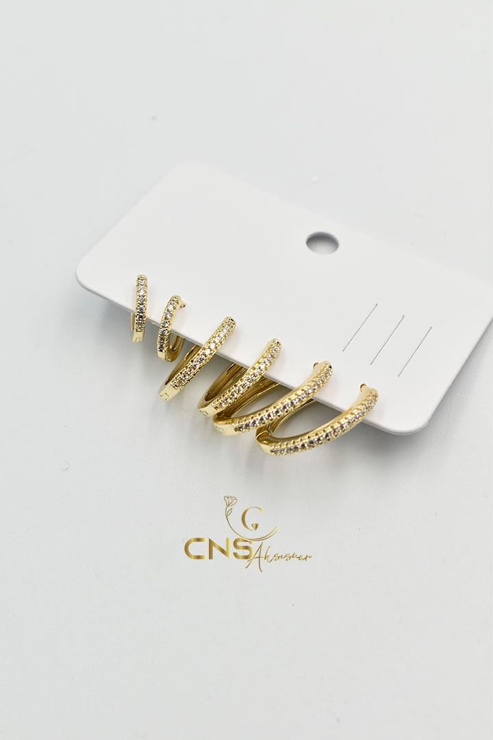14K Vip 6'lı Set Küpe