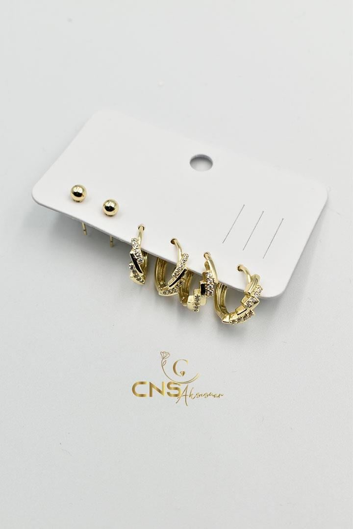 14K Vip 6'lı Set Küpe