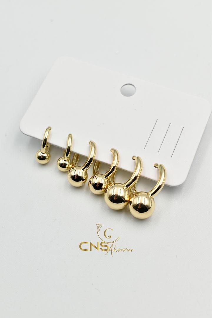 14K Vip Dorika 6'lı Set Küpe