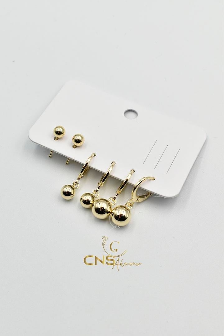 14K Vip Dorika 6'lı Set Küpe