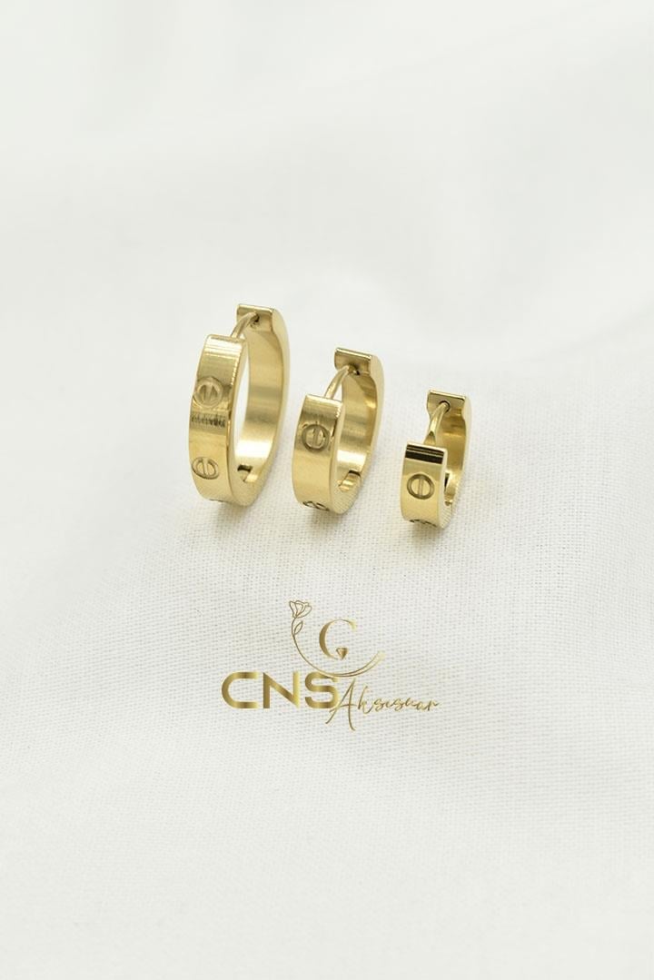 Cartier Set Minimalist Çelik Küpe