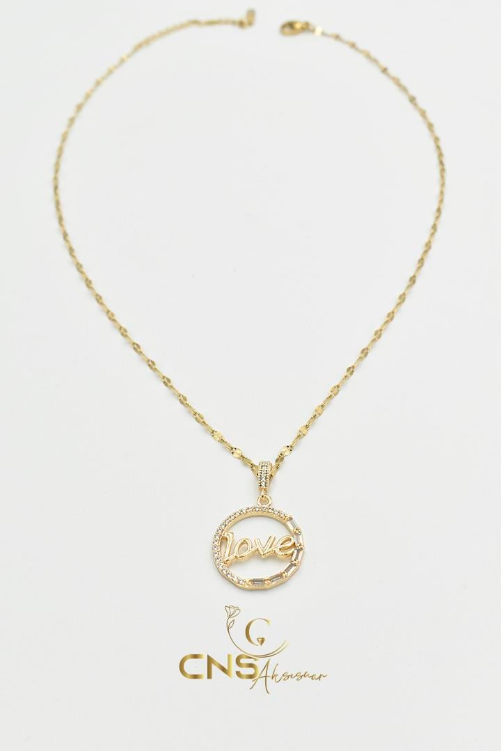 Minimal 14K Love Kolye