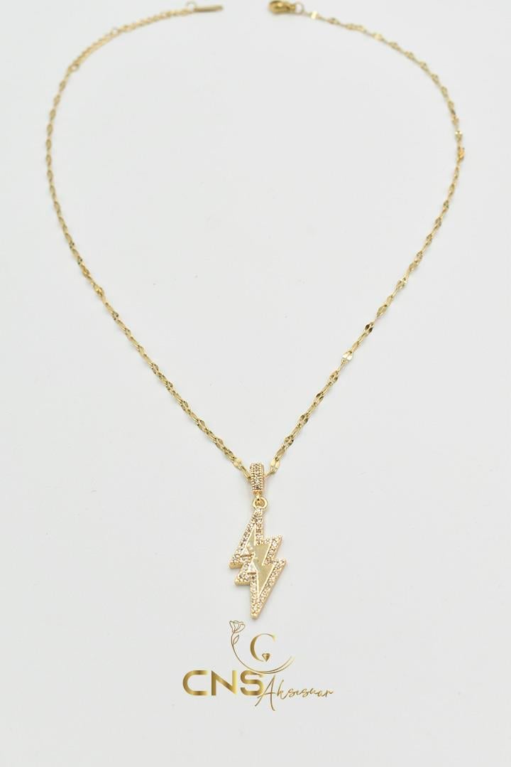 Minimal 14K Şimşek Model Kolye