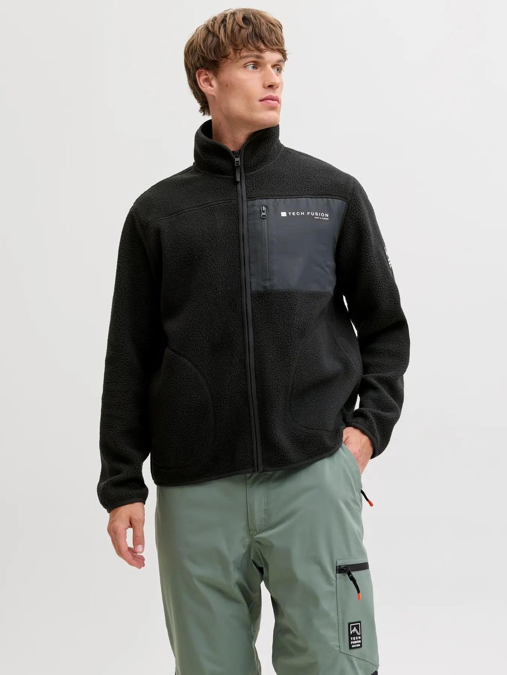 Jack & Jones Jjalpes Teddy Jacket Aw25 Erkek Polar Ceket