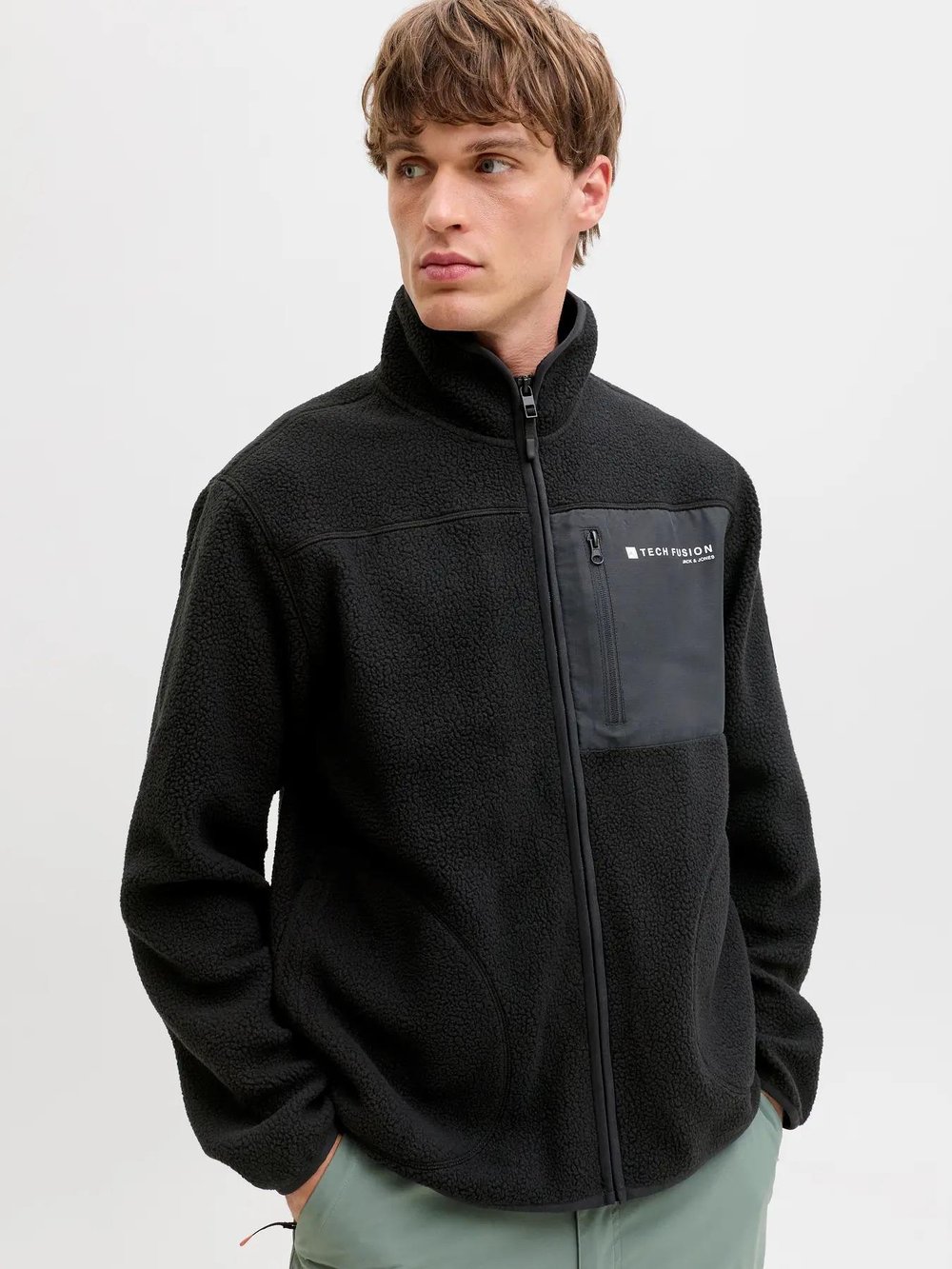 Jack & Jones Jjalpes Teddy Jacket Aw25 Erkek Polar Ceket