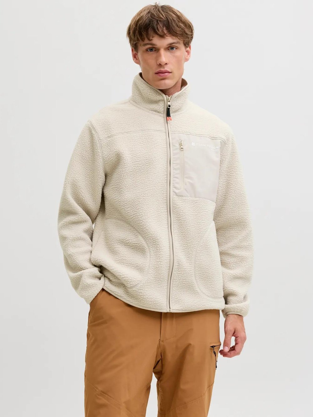 Jack & Jones Jjalpes Teddy Jacket Aw25 Erkek Polar Ceket