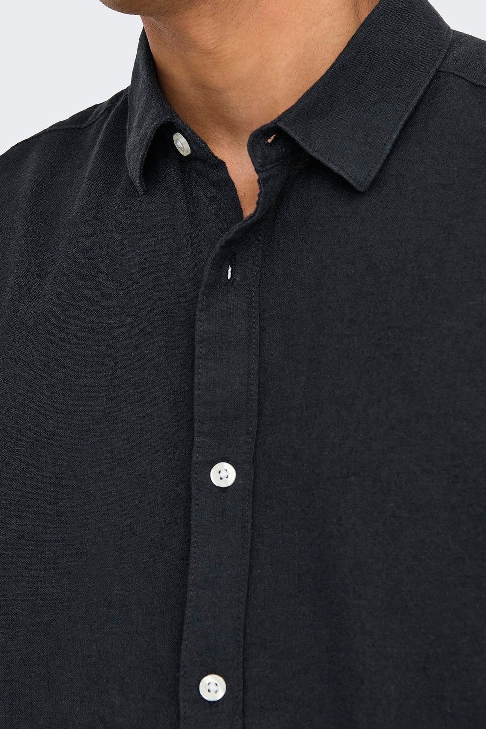 Only & Sons Onscaiden Ls Solid Linen Shirt Noos Erkek Gömlek