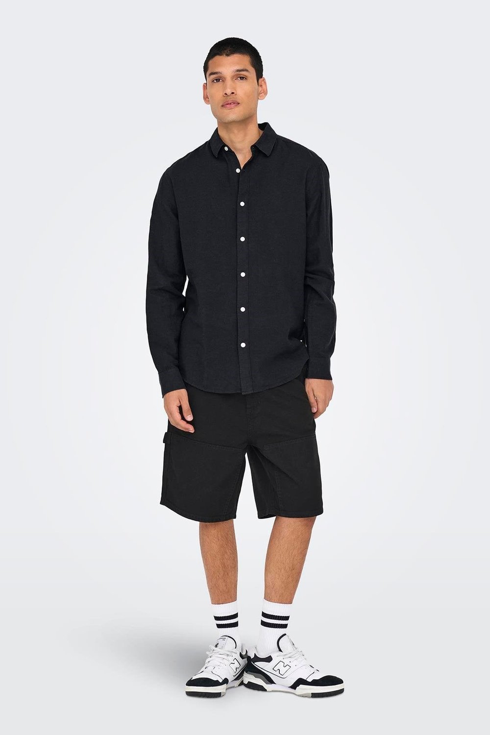 Only & Sons Onscaiden Ls Solid Linen Shirt Noos Erkek Gömlek