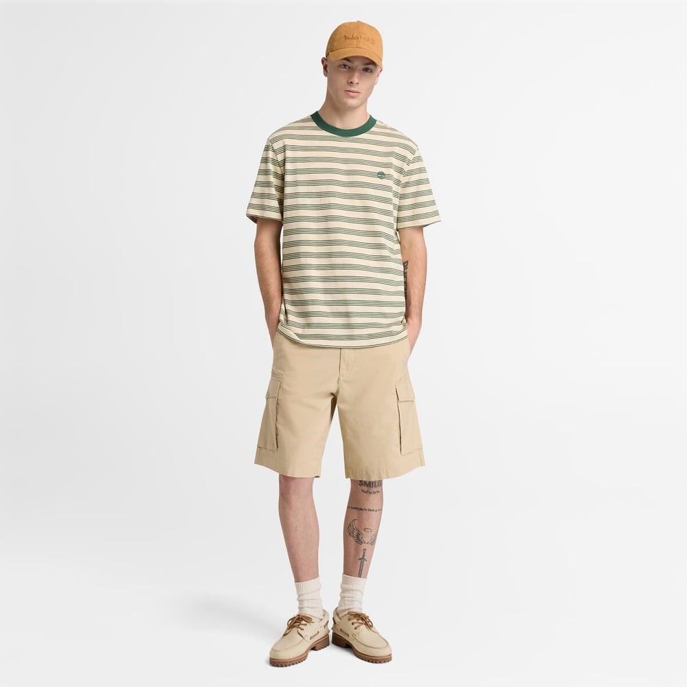 Timberland 4 Rows Striped Short Sleeve Tee Erkek T-Shirt