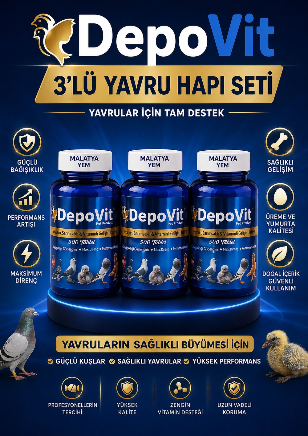 3 Kutu Depovit Sarımsaklı Bira Mayası Tableti