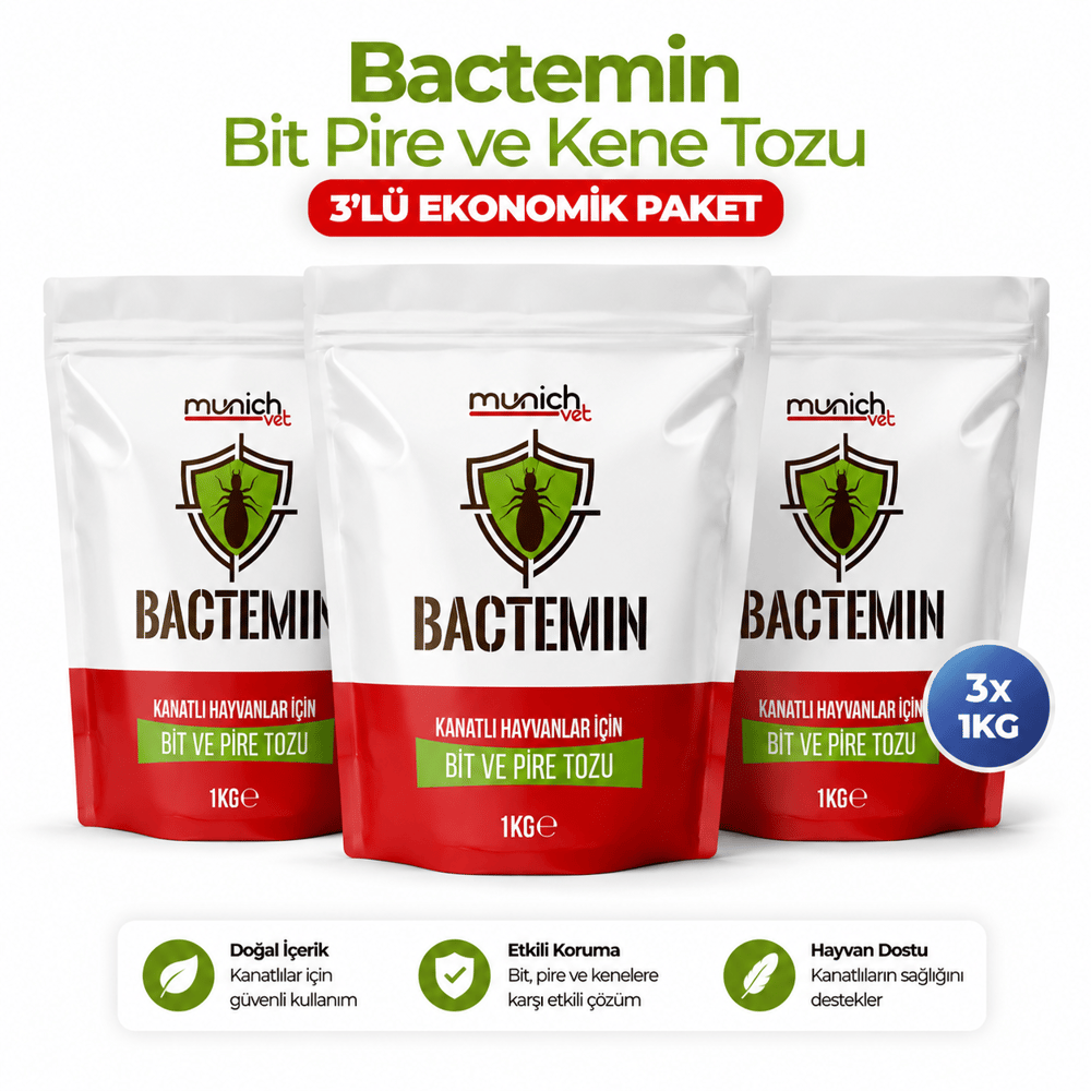 Bactemin Bit, Pire ve Kene Tozu 3 x 1 KG Ekonomik Paket