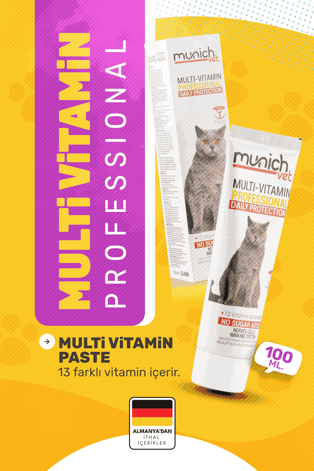 Munich Vet Multi Vitamin Paste 100 ml-Multi Vitamin Macunu