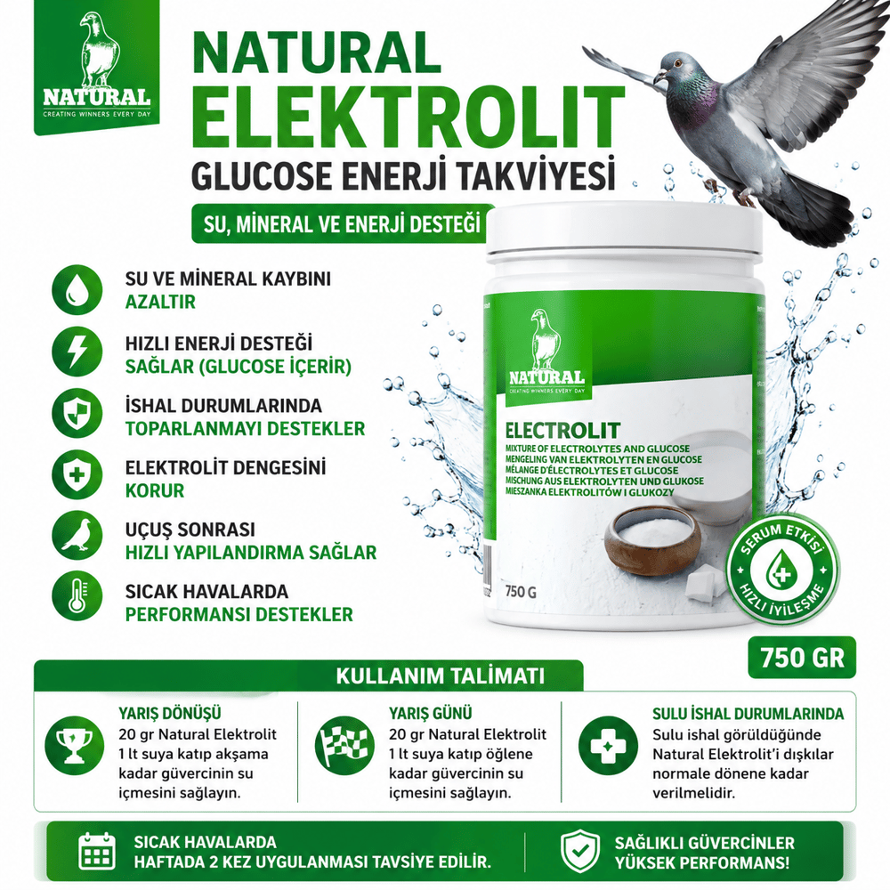 Natural Elektrolit Glucose Enerji Takviyesi 750 Gr