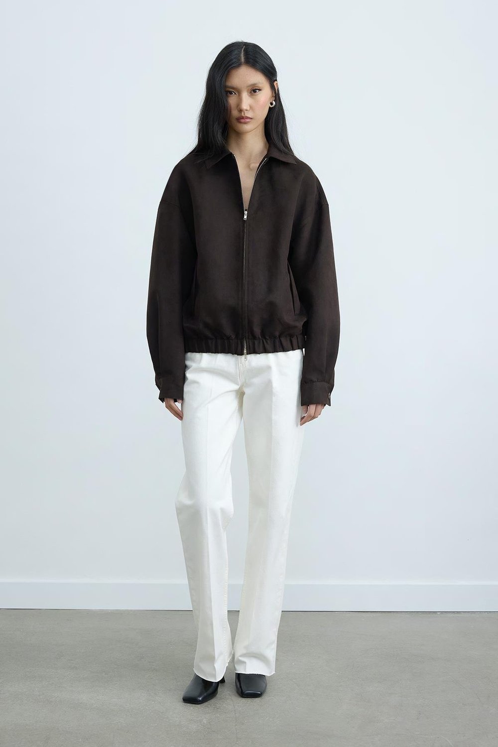 Acı Kahve Chiara Süet Bomber Ceket