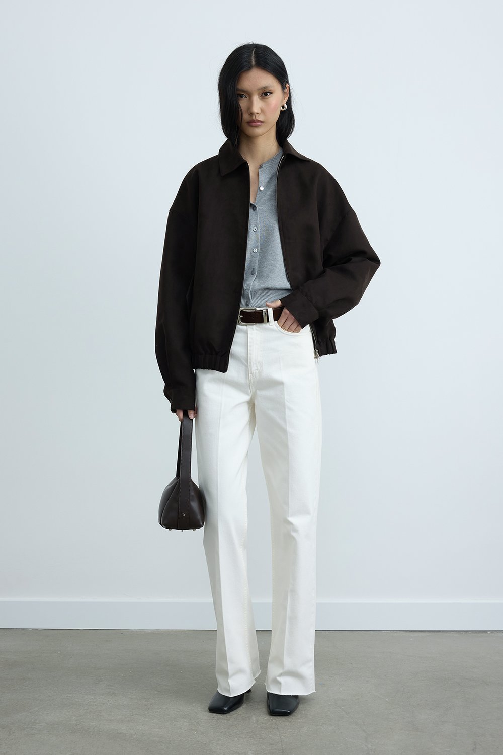 Acı Kahve Chiara Süet Bomber Ceket