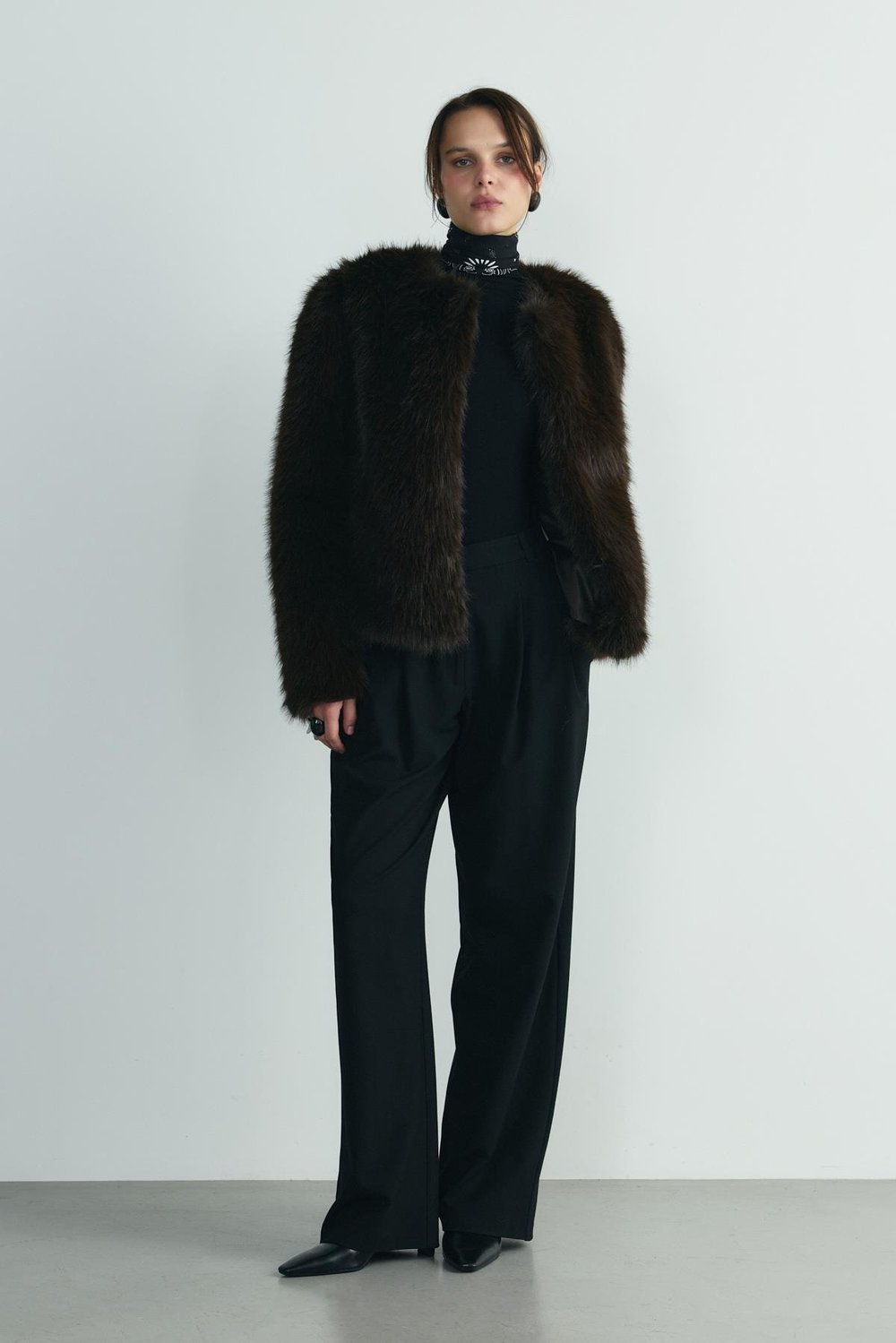 Acı Kahve Lexi Suni Kürk Ceket