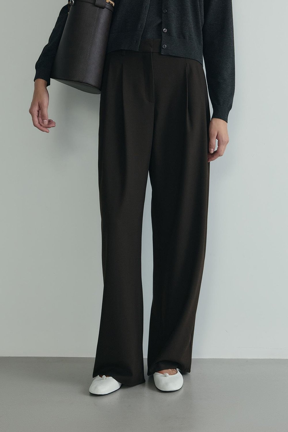 Acı Kahve Lina Pileli Pantolon