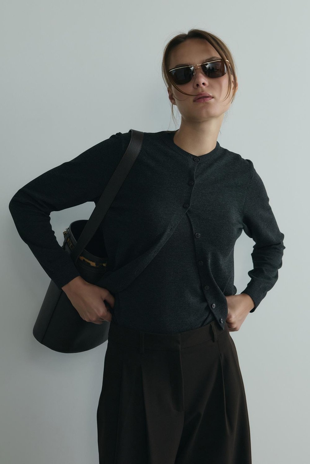 Antrasit Lea Triko Bluz