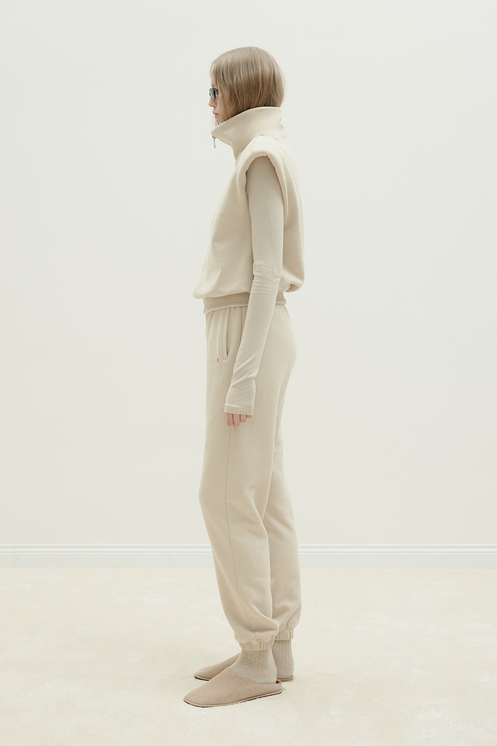 Bej Roux Fermuarlı Yelek