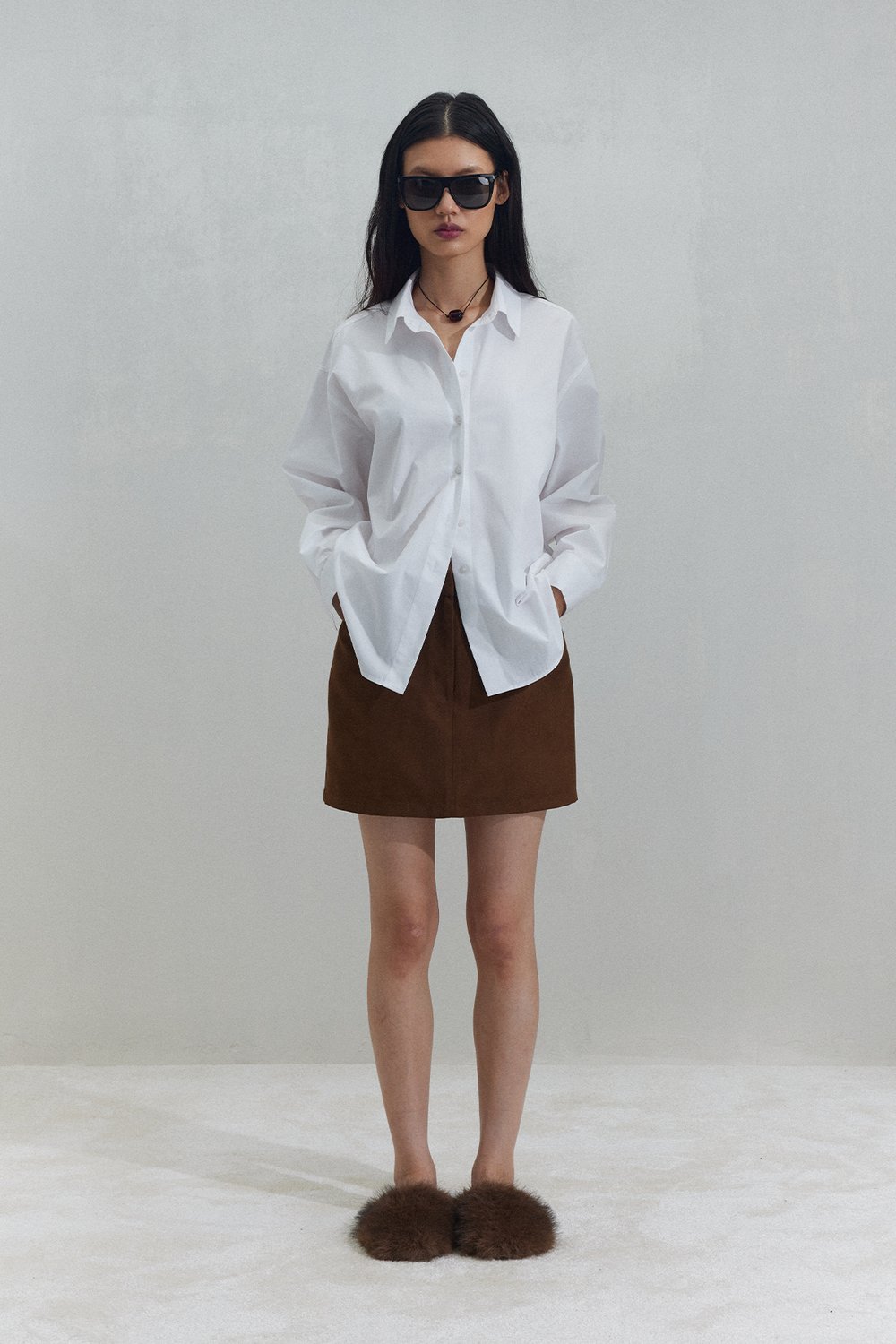 Beyaz Basic Oversize Gömlek