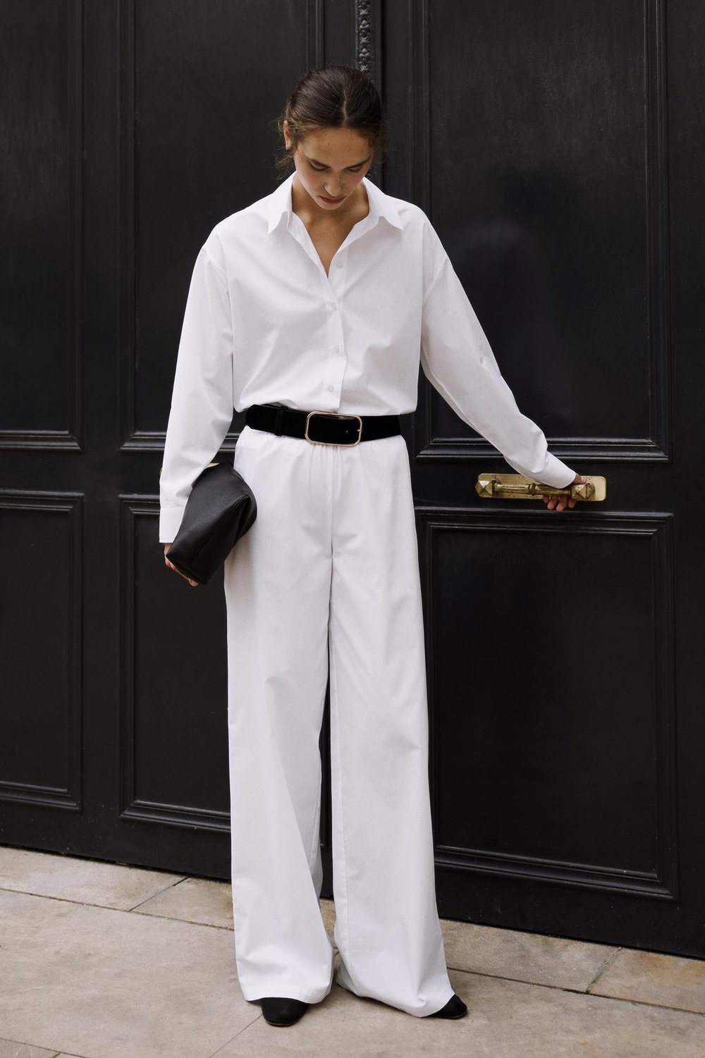 Beyaz Basic Poplin Pantolon