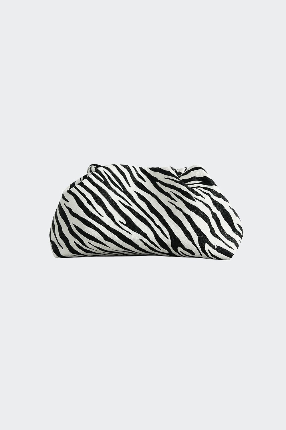 Beyaz Cove Zebra Büzgülü El Çantası