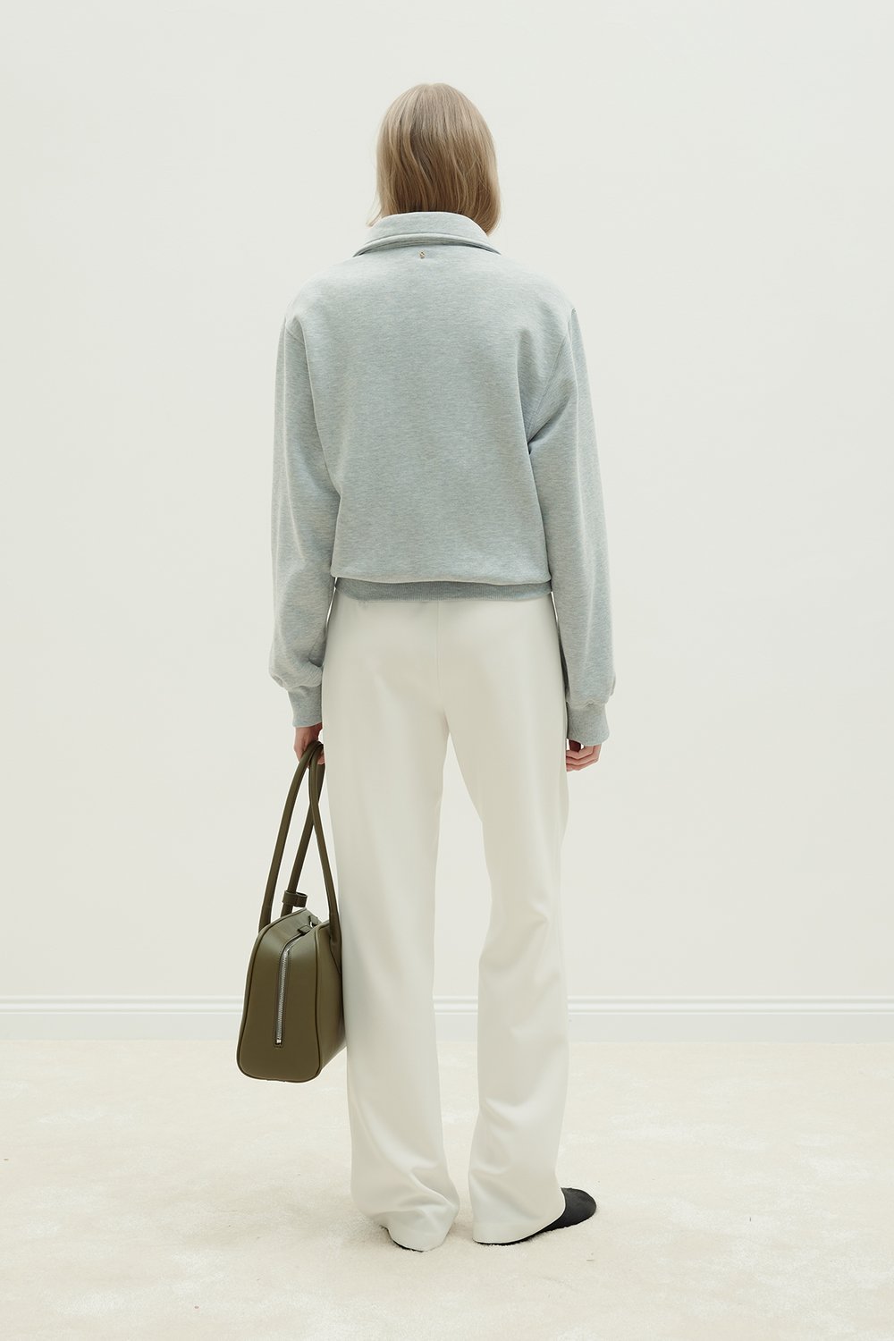 Beyaz Dalie Pileli Pantolon