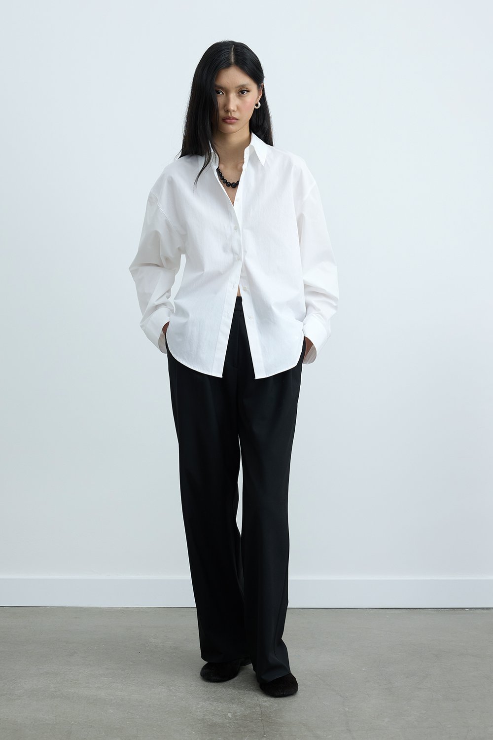 Beyaz Paper Oversize Gömlek