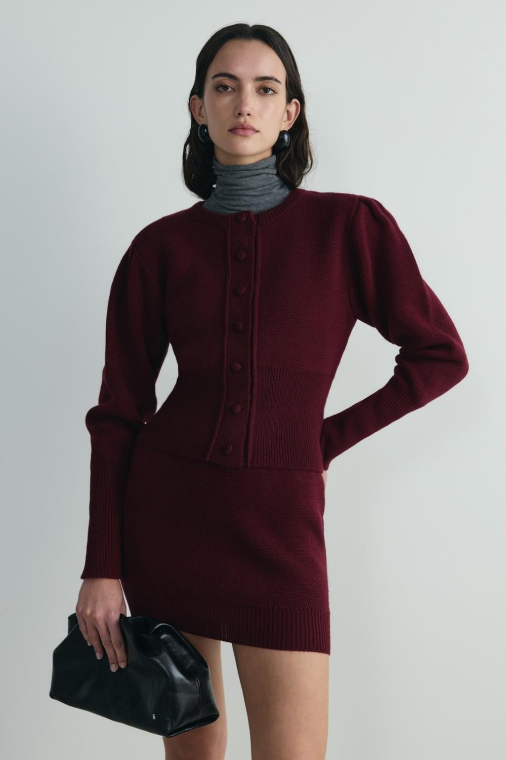 Bordo Lucy Triko Mini Etek