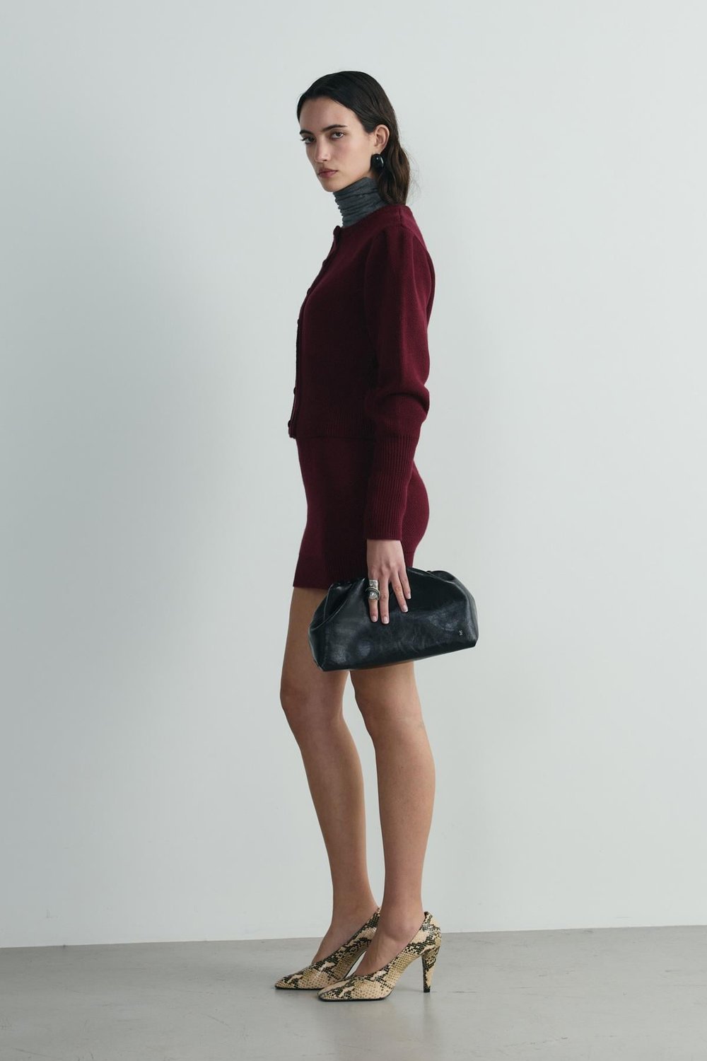 Bordo Lucy Triko Mini Etek